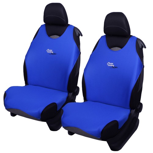 Blue front car seat - front, covers