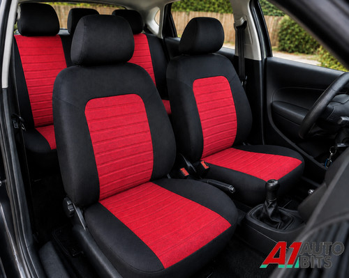 Car seat covers red black - car,